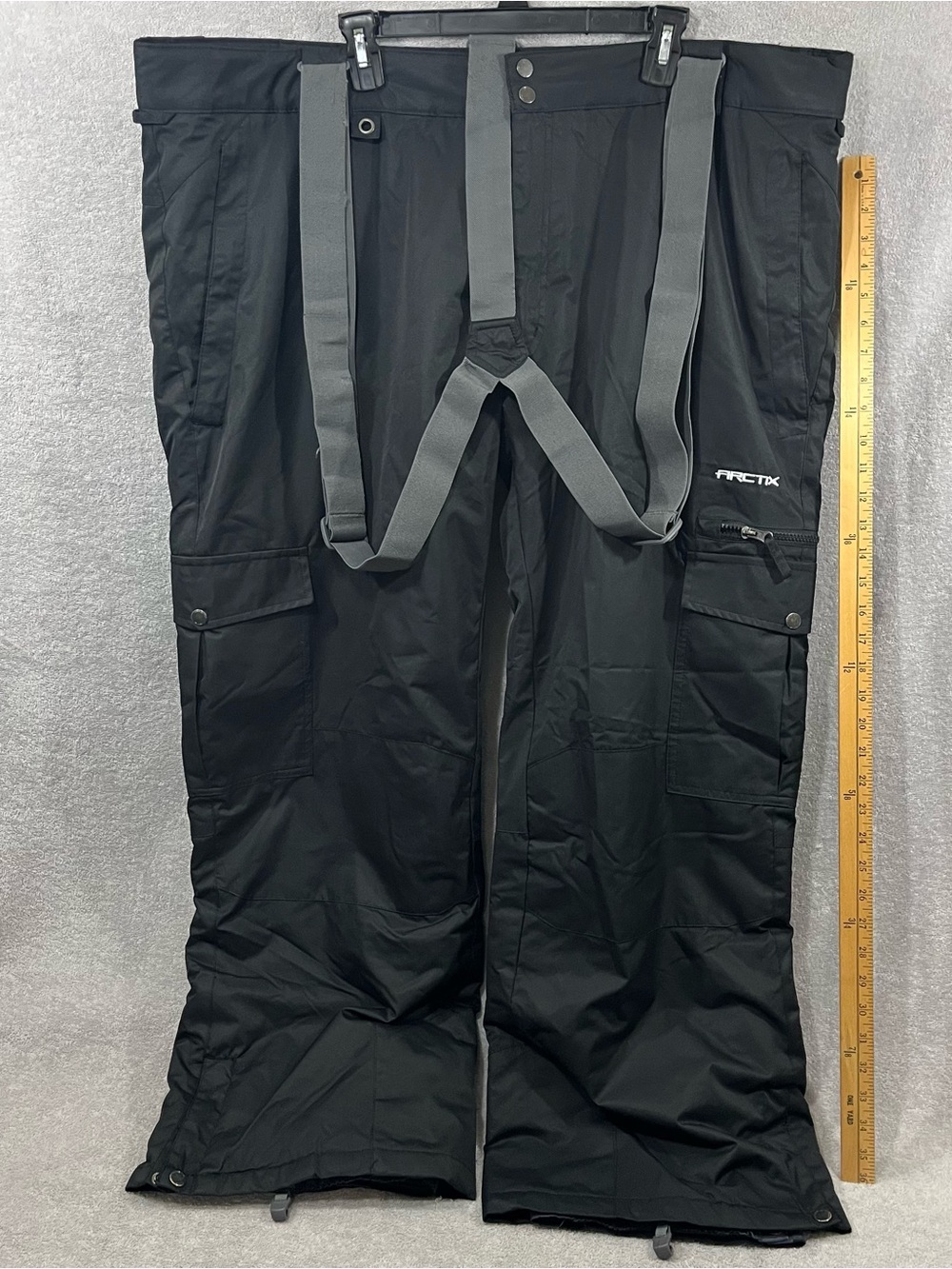 Arctix Men’s Snow Pants Big & Tall 3XL 32" Inseam Cargo Pockets With Suspenders